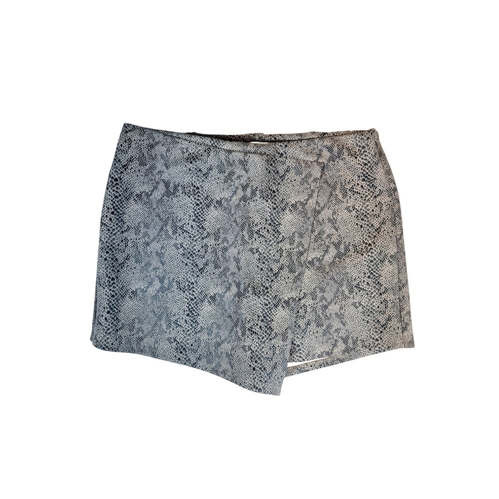 Papaya Snake Print Faux Leather Wrap Skort Women's Size L